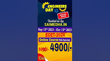 ECET-2024 || ONLINE COURSE@4900/- Only || ENGINEERS DAY SPECIAL OFFER || 9246212138,9848692598