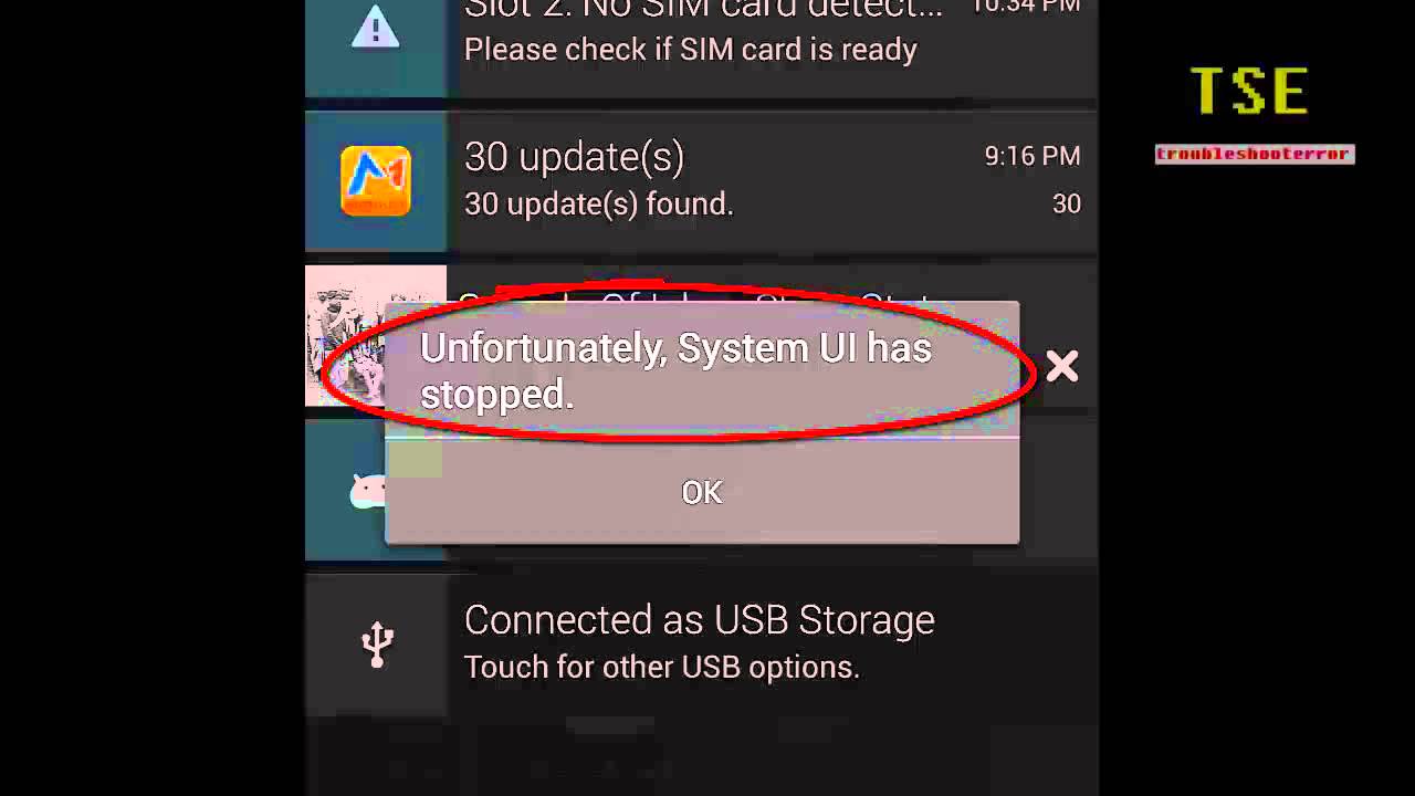 Android unfortunately system ui has stopped