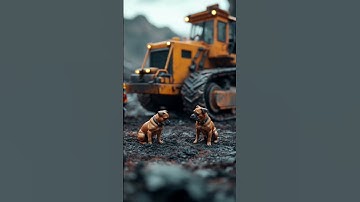 🐶🔧 Macro Realism Like Never Before! Watch these miniature construction worker dogs  #hyperrealism