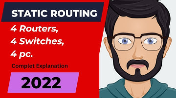 Configuring Static Routing With 4 Routers,4 Switches,4pc Using CLI mode | Cisco Packet Tracer.