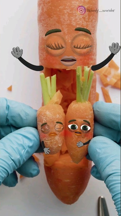 Carrot C-Section - SIAMESE TWINS ALMOST DIED😢❤️ #fruitsurgery #cute #foodsurgery