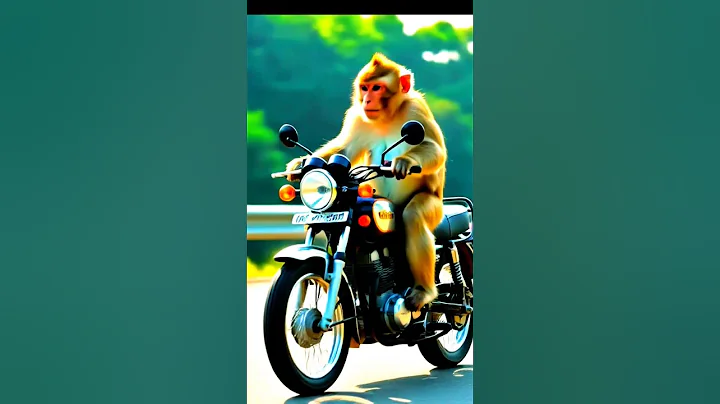 A monkey is riding a motorbike#viral #hindisong #aivideo #monkey#trending