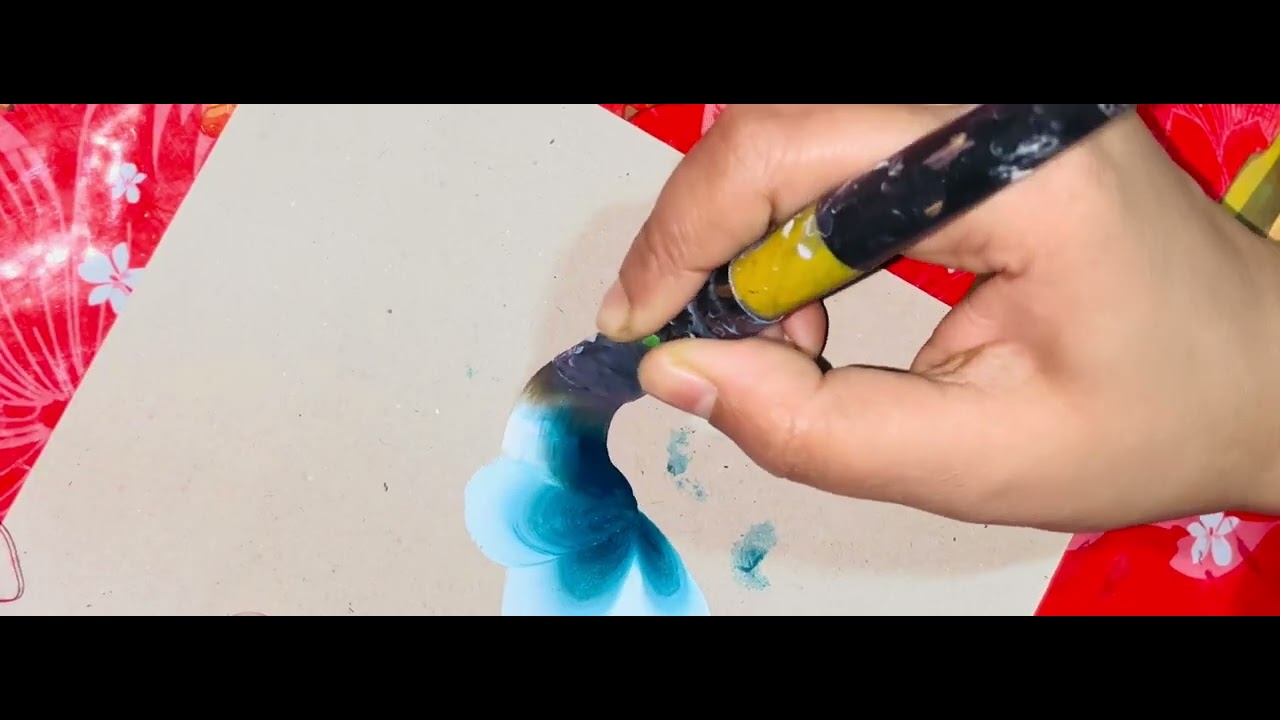 Acrylic paint flower 