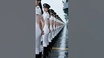 Navy Beautiful Girls Heroic China Army Military Dance 