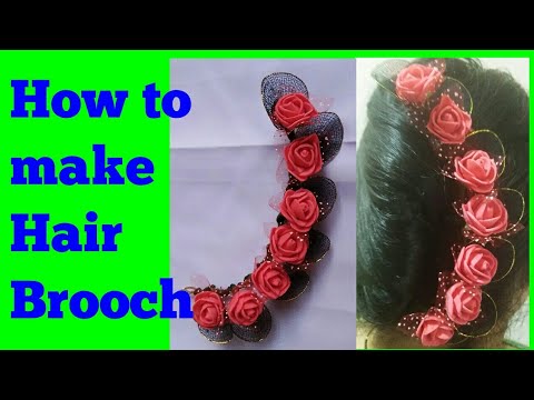How to make Hair brooch / simple stocking fome flowers bridal wedding hair  brooch - YouTube