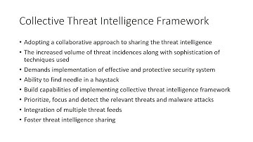 Collective Threat Intelligence Framework