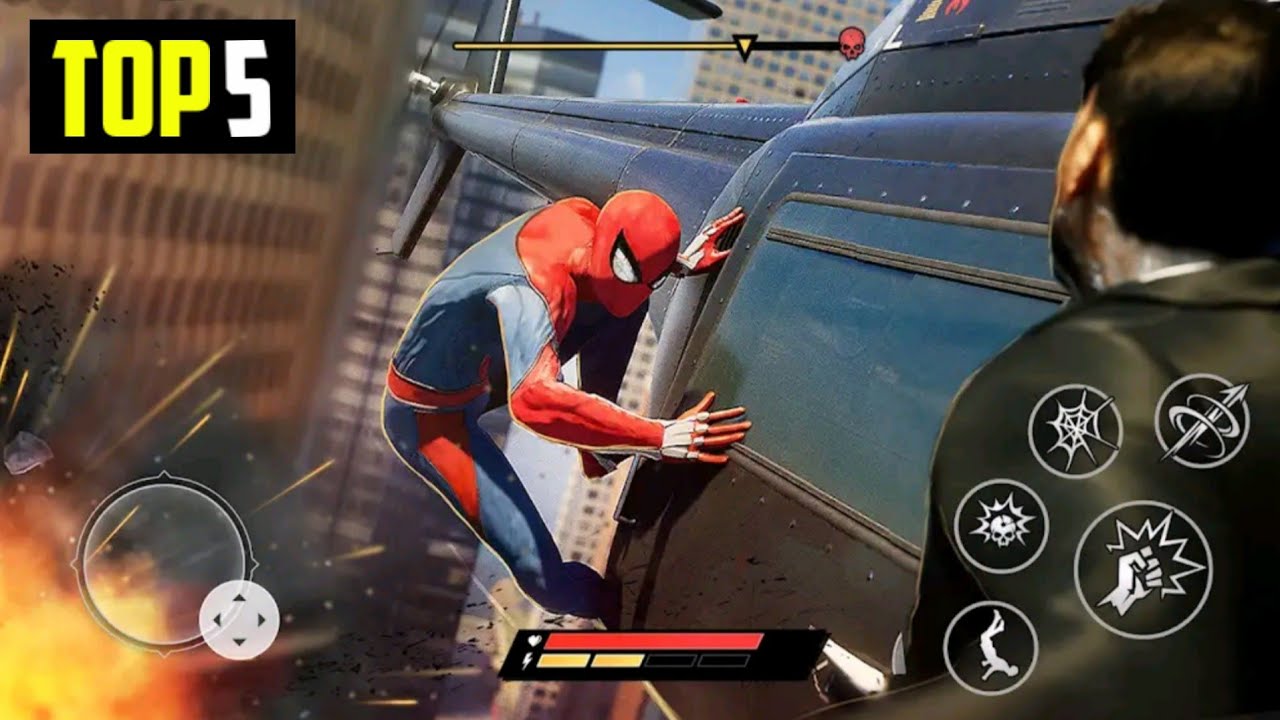 Top 5 Spider Man Games For Android 2022  High Graphics Spiderman Games  (Online/Offline) 