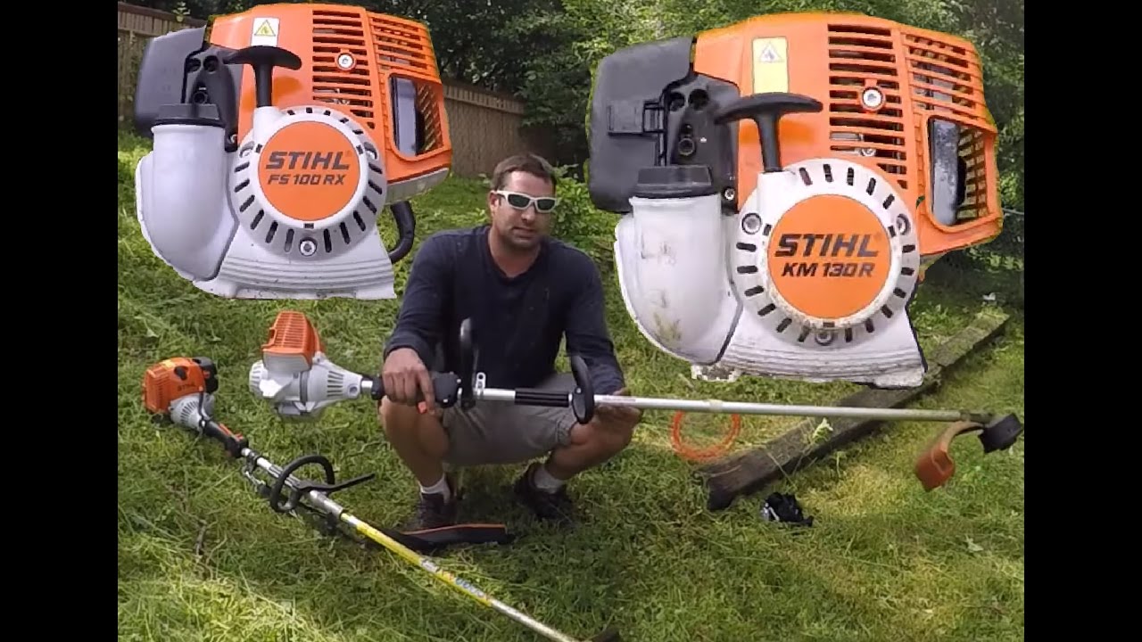 ochtendgloren nationale vlag Elektrisch STIHL Trimmer KM 130 R vs. FS 100 RX - YouTube