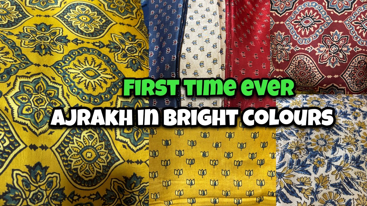 Ajrakh Prints in Pure Gajji, Cotton & Modal Silk in vibrant Colours | Katran Market | Shwetadhiraj