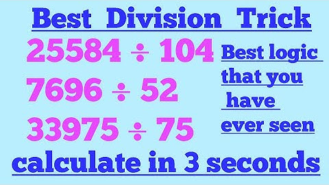 Division trick by imran sir