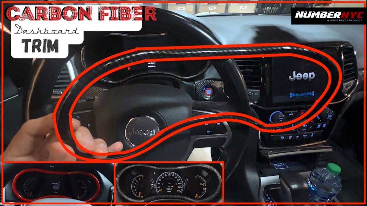 Savadi-Car Carbon Fiber Front Door Speaker Ring Trim Covers For Jeep Grand Cherokee 2011+ (2Pcs)