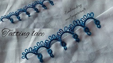 Tatting lace design tutorial|Hand embroidery beautiful tatting lace design|#tatting#lace