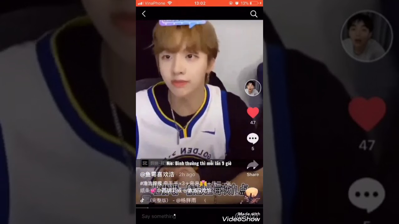 [Vietsub][捏捏浩浩]Nienie❤Haohao. Xem xem Hạo tổng dành bất ngờ cho Nienie (livestream 30/9)