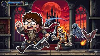 Jugando Castelvania Symphony mientras contamos historias de miedo en Japon.