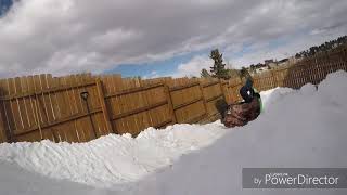 Homemade backyard sled trail PARTY #1