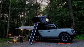 RELAXING Riverside Camping with a New Roof Top Tent/ iKamper skycamp mini 3.0, Bronco Camping.ASMR