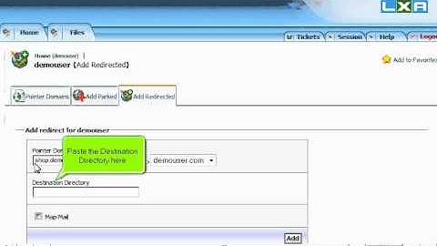 How to add a domain redirect in LxAdmin - LXAdmin Tutorials