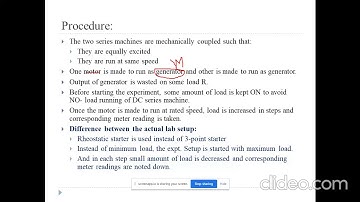 Field Test on DC Series Motor