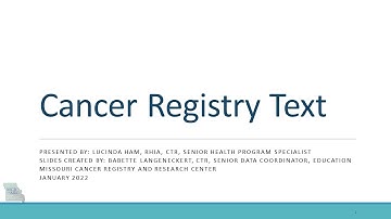 Cancer Registry Text