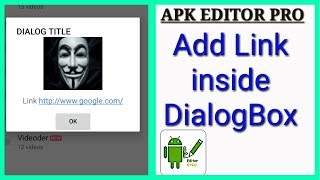 APK EDITOR PRO || ADD LINK INTO THE DIALOGBOX || SMALI CODE EDITING || APP EDITING screenshot 4