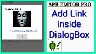 APK EDITOR PRO || ADD LINK INTO THE DIALOGBOX || SMALI CODE EDITING || APP EDITING screenshot 3