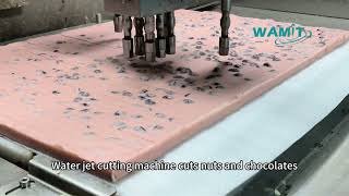 WAMIT Waterjet cutting machine cuts nuts and chocolates