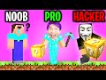 Can We Go NOOB vs PRO vs HACKER In MINECRAFT LUCKY BLOCK!? (FUNNY MINECRAFT APP GAME!)