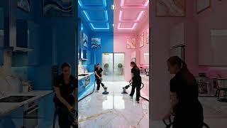 Neon Chef Floor Art Timelapse Kitchen Setup #timelapse #neon #kitchen #asmr #design