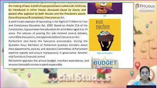 Ch 11 | Precious publication | Sst | Class 08 | The Parliamentary System : Legislative and