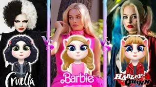 who Will win: Cruella Emma stone Vs Barbie girl Vs Harley Quiin|| My Talking Angela 2 😻❤️