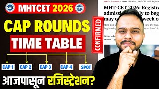 Mhtcet 2026 Cap Round Registration Started?😱🚨complete Time Table Out😱🔥| Biggest Update🚨🚨