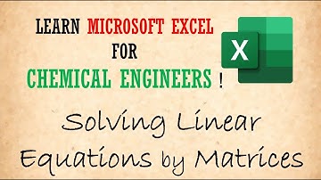 Excel for Chemical Engineers in Urdu/Hindi [9] Solving Linear Equations by Matrices (8/9)