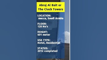 abraj al bait, the clock tower, height of clock tower, number of floor, #shorts #clocktower #abraj
