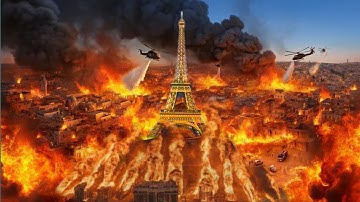 8 minuten geleden, Chaos in Frankrijk! De helft van Saint-Laurent-de-la-Cabrerisse werd weggevaag...