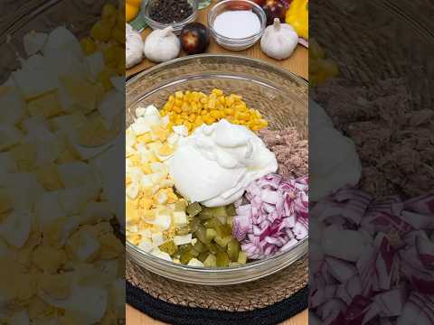 Белковый салат с тунцом #recipe #food #shorts #salad