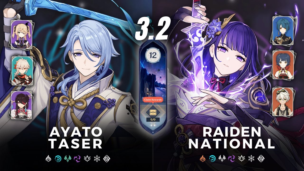 C0 AYATO TASER & C0 RAIDEN NATIONAL | Floor 12 - 9 Stars | Genshin ...