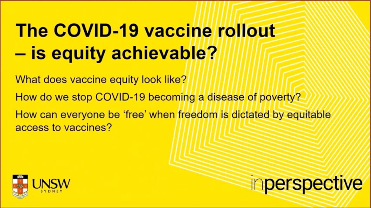 The COVID-19 vaccine rollout - is equity achievable? | School of Population Health