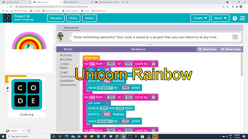 How  to draw Unicorn rainbow on code.org in artist #whitehat jr. project