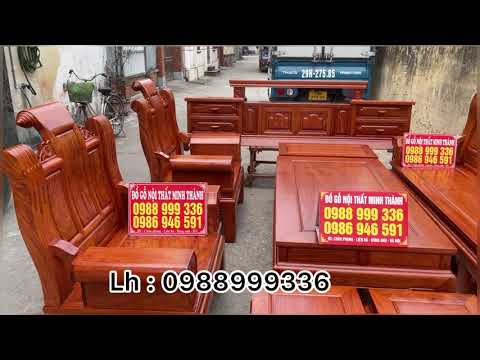 Video Âu á vách trơn chọn gỗ chọn vân | Bàn ghế phòng khách - youtube