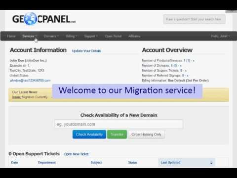 GeoCpanel Hosting Account Migration