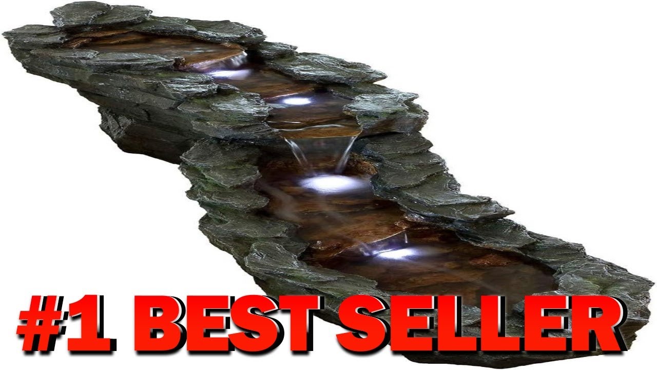 Alpine Corporation TZL240 76"L Outdoor Tiered Rocky River Stream Water Fountain - B084GX6J7P