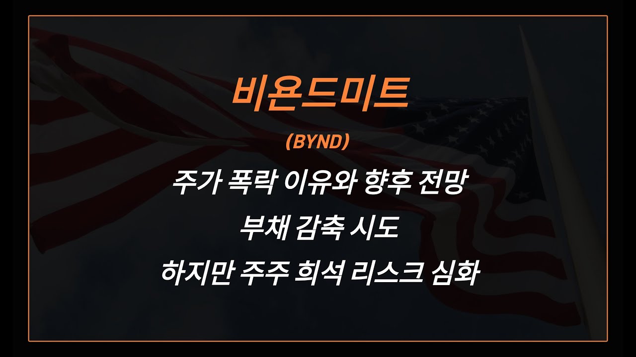 비욘드미트(BYND) 주가 폭락 이유와 향후 전망 – 부채 감축 시도, 하지만 주주 희석 리스크 심화 - YouTube