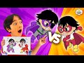 Learn how to draw Superhero Red Titan vs Dark Titan Cartoon for kids!