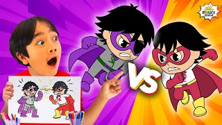 learn how to draw superhero red titan vs dark titan cartoon for kids