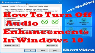 How To Turn Off Audio Enhancements In  Windows 10 2021 | Disable Sound Enhancement In Windows 10 | screenshot 1