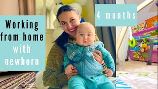 Full day with 4 month old baby USA 2023 | QA Engineer working from home NO babysitter day