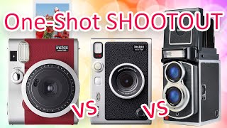 One-Shot Photo SHOOTOUT! Instax Mini EVO vs  Mint TL70 vs  Fujifilm Mini 90