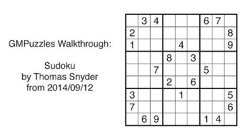 GMPuzzles - 2014/09/12 - Sudoku by Thomas Snyder