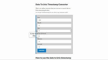 How to use datetime to unix timestamp