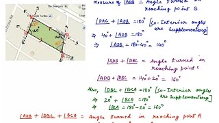 Parallel Lines and Transversal - Consecutive Interior Angles - Real Life Application Question